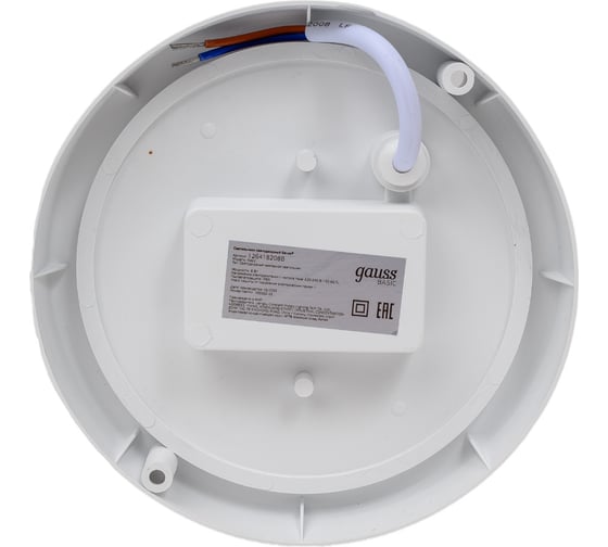 Светодиодный светильник Gauss BASIC IP65 D140*48 8W 760lm 4000K ЖКХ круг белый 1/40 126418208B