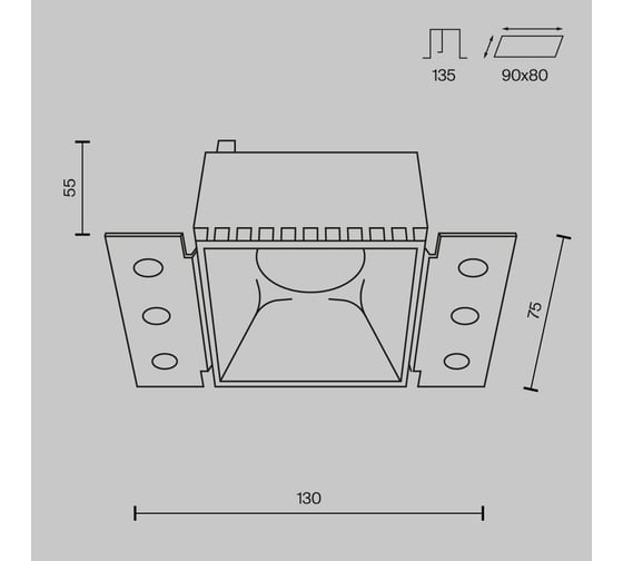 Встраиваемый светильник MAYTONI share 1хgu10x20w алюминий и пластик белый DL051-01-GU10-SQ-W