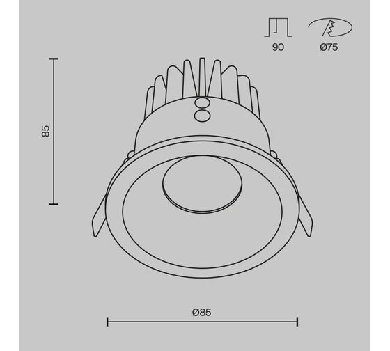 Встраиваемый светильник MAYTONI zoom led 12w алюминий белый DL034-L12W4K-W