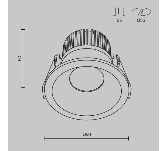 Встраиваемый светильник MAYTONI zoom led 6w алюминий черный DL034-01-06W3K-D-B
