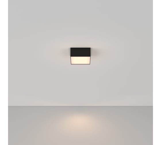 Потолочный светильник MAYTONI zon led 12w алюминий черный C032CL-12W3K-SQ-B