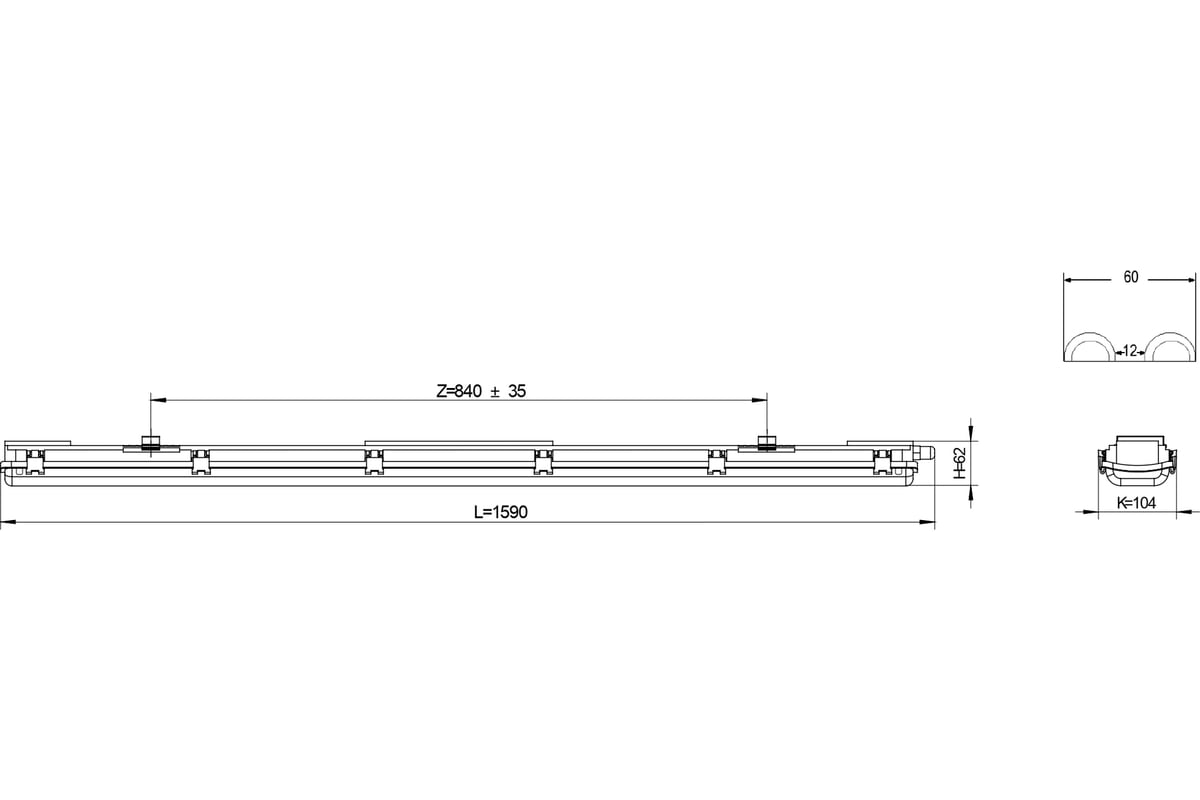 SPP 101 0 002 150 T8 G13 LED 2 1500 IP65 0043659