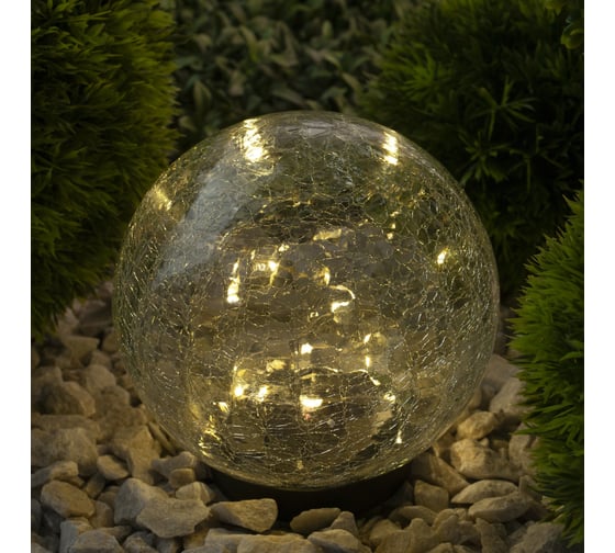 Садовый светильник ЭРА ERASF01224 Шар на солнечной батарее, 15 LED 15 Б0044232