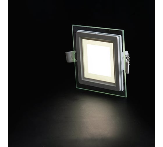 Светильник со стеклом Datts 6W 4000K, квадрат Slim Glass Panel 6W 4000K square Slim Glass Panel 6W 4200K square