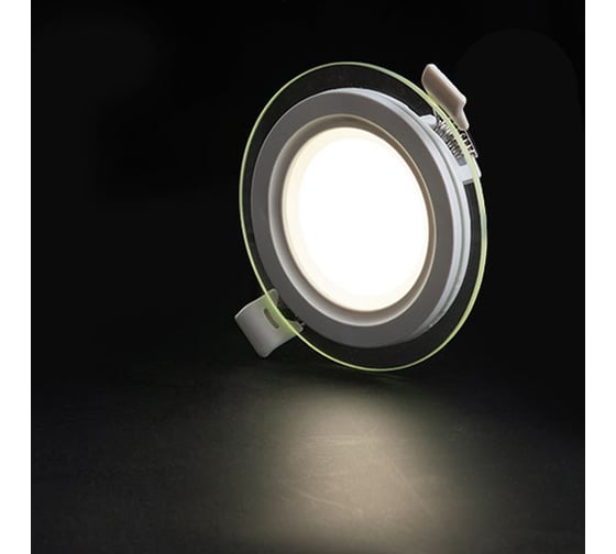 Светильник Datts со стеклом 6W 3000K, круг Slim Glass Panel 6W 3000K round