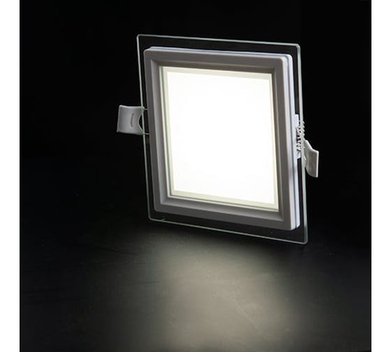 Светильник со стеклом 9W 3000K, квадрат Datts Slim Glass Panel 9W 3000K square