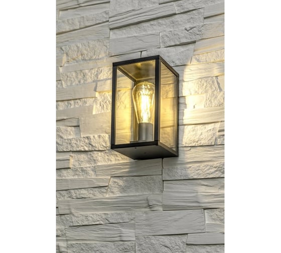 Садовый светильник GTV VENTANA-AU,E27, макс. 20Вт, IP54, AC220-240В, 50-60Гц, бра прямое верхнее, черный, OS-VENTANAUA-00