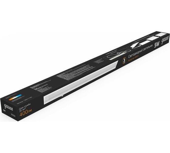 Линейный светильник Gauss LED матовый 5W 3000K 311х25х36, 420лм 130511105