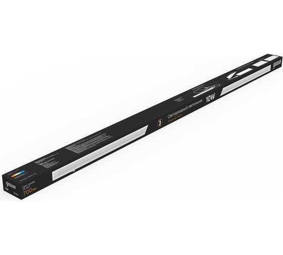 Линейный светильник Gauss LED 10W 3000K 700Lm матовый 561х22х37, 130511110
