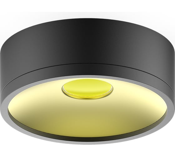 Накладной светильник Gauss LED 12W черный/золото 3000K 140х50, 770лм HD026 1