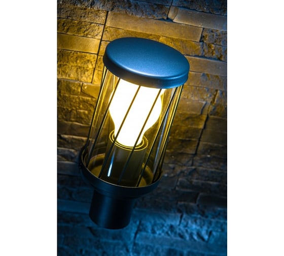 Садовый светильник GTV KERTA-A, E27, МАКС.12Вт, IP44, AC220-240V, 50-60Hz, прямой верхний плафон, графитовый OS-KERT0UA-30