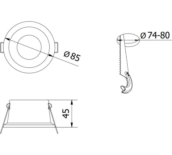 Корпус для точечного светильника ELVA GTV IP54, круглый, Ø85x45mm, черный/медь OP-ELVAOCM-03