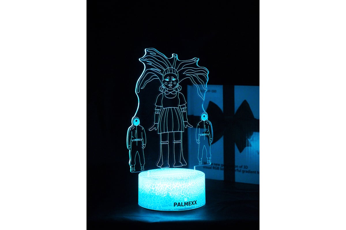 Светодиодный ночник PALMEXX 3d светильник led rgb 7 цветов (игра в  кальмара) PX/LAMP-048 - выгодная цена, отзывы, характеристики, фото -  купить в Москве и РФ