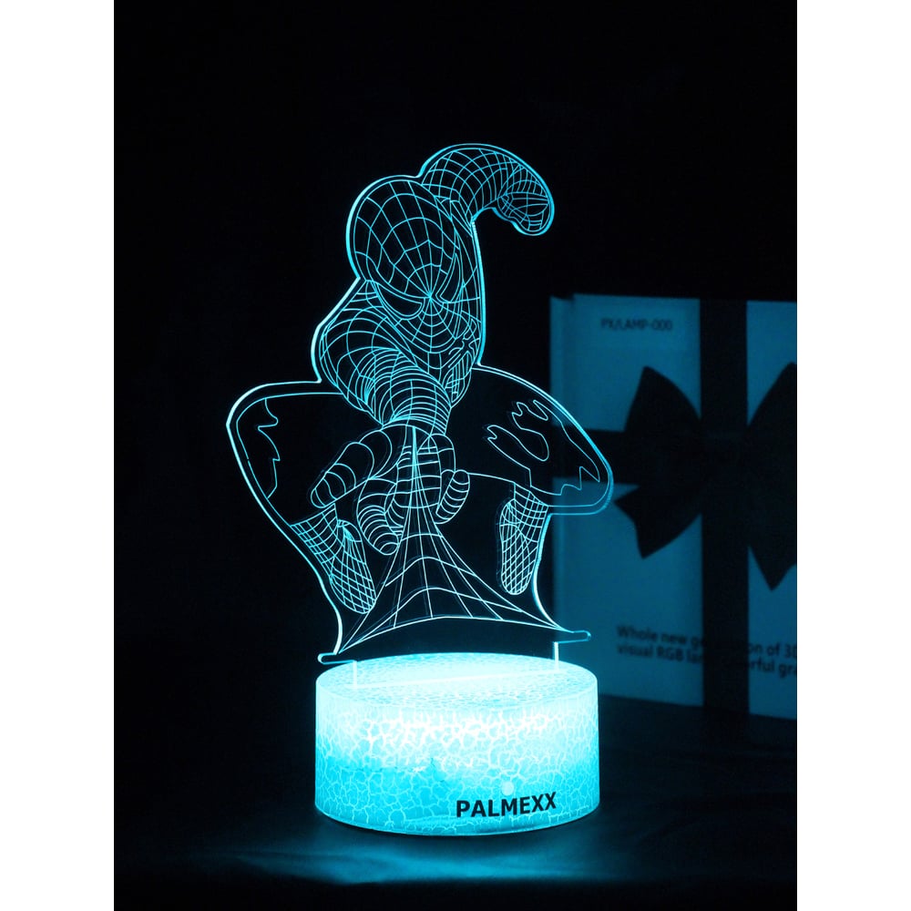 Светодиодный ночник PALMEXX 3d светильник led rgb 7 цветов (человек-паук)  PX/LAMP-070 - выгодная цена, отзывы, характеристики, фото - купить в Москве  и РФ