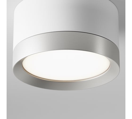 Потолочный светильник MAYTONI hoop 15w алюминий и пластик белый с серебром C086CL-GX53-SRD-WS