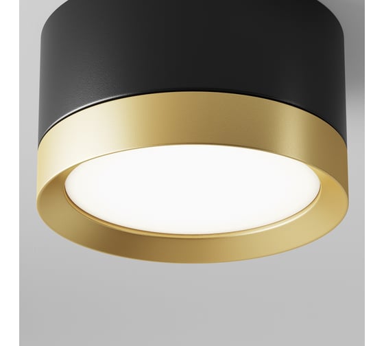 Потолочный светильник MAYTONI hoop 15w алюминий и пластик черный с золотом C086CL-GX53-SRD-BG