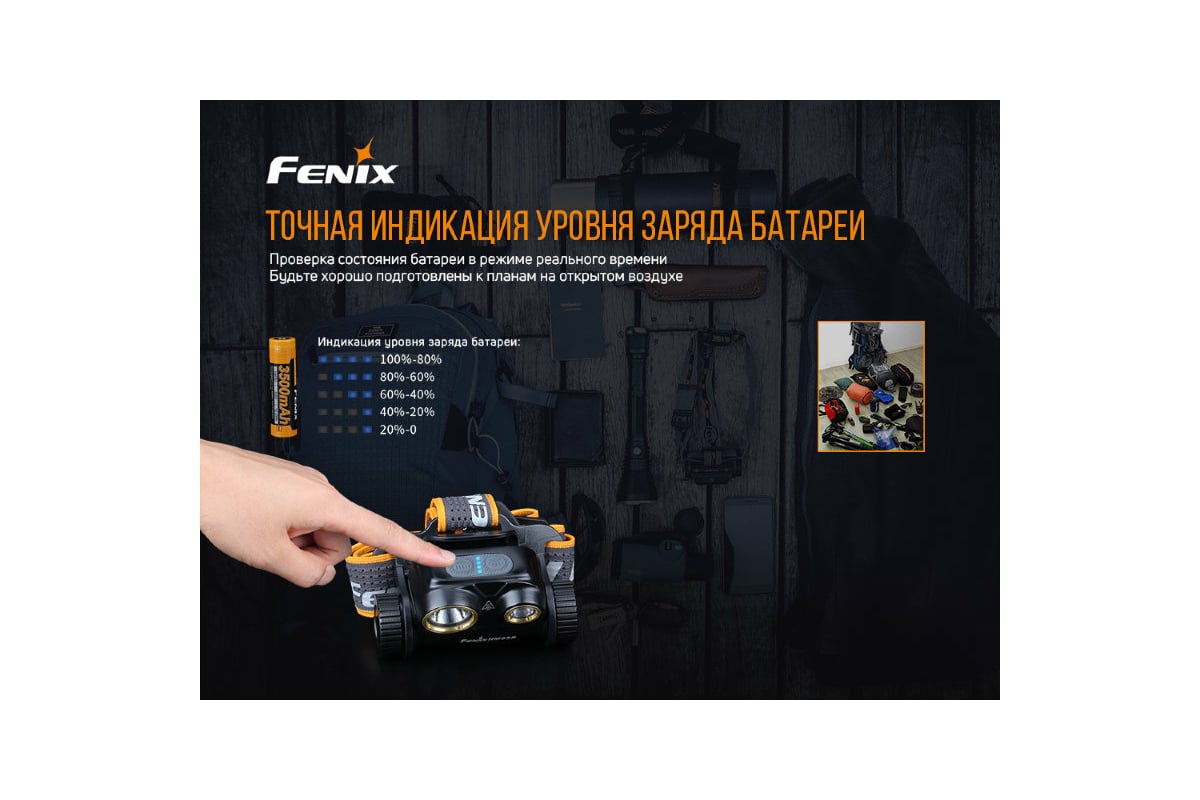 Фонарь Fenix HM65R 832557 - выгодная цена, отзывы, характеристики, фото -  купить в Москве и РФ