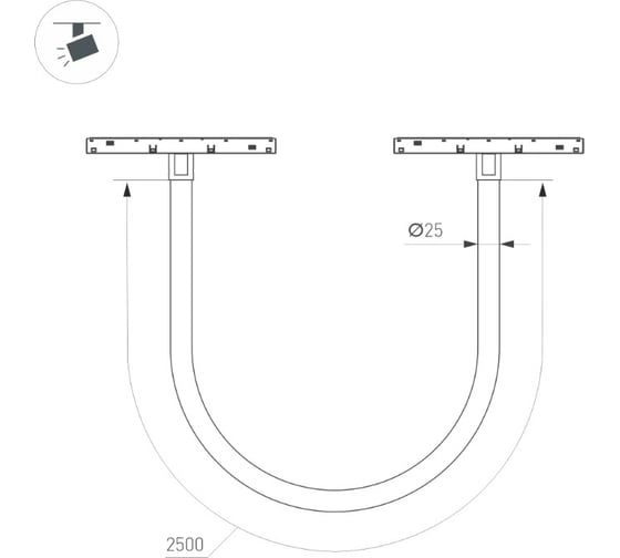 Светильник Arlight MAG-ORIENT-TUBE-ELASTIC-R25-L2500-35W Warm3000, IP20 Ме 1шт 044332