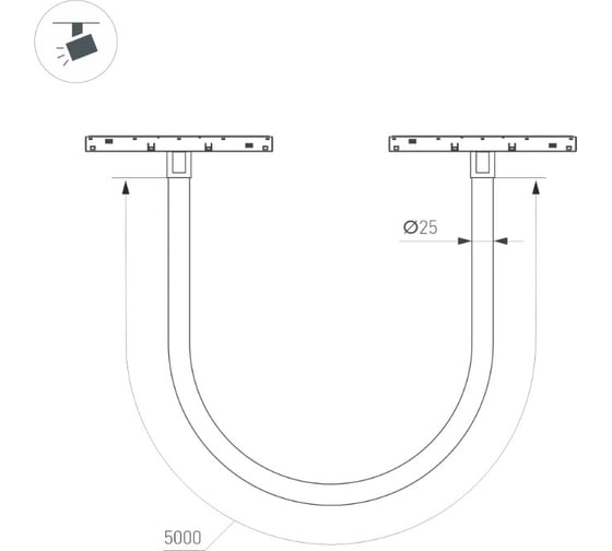 Светильник Arlight MAG-ORIENT-TUBE-ELASTIC-R25-L5000-70W Warm3000, IP20 Металл, 1шт 044337