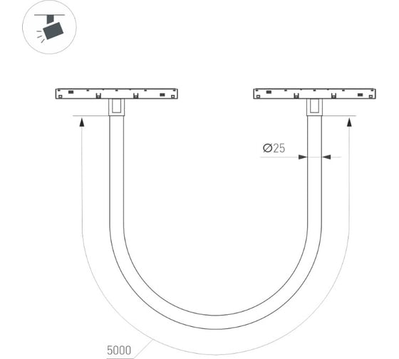 Светильник Arlight MAG-ORIENT-TUBE-ELASTIC-R25-L5000-70W Day4000, IP20 Мет 1шт 044340