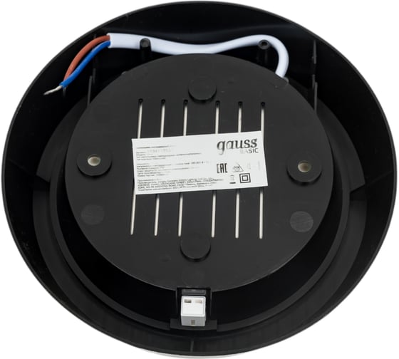 Светильник Gauss ЖКХ BASIC круг 12W 1140lm 4000K 220-240V IP20 D13533мм черный LED 193411312B