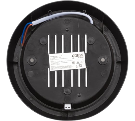 Светильник Gauss ЖКХ BASIC круг 15W 1425lm 4000K 220-240V IP20 D15533мм черный LED 193411315B
