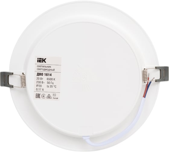Светильник IEK led дво 1614 белый круг 20вт 6500к ip20 LDVO0-1614-20-6500-K01