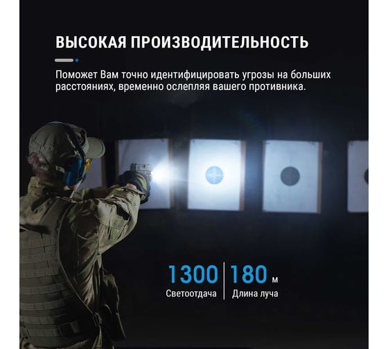 Подствольный фонарь с лазерным прицелом Nextorch 1300 люмен WL23G(GL)