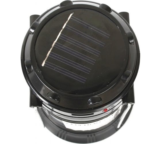 Аккумуляторный фонарь Ultraflash LED5156 (220В, солн. пан, USB, кемп, 1/6 LED, 4В 350мА-ч, пласт, черный) 14334