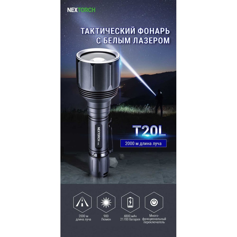 Фонарь тактический Nextorch 900 люмен T20L - выгодная цена, отзывы ...