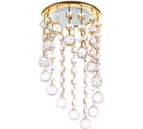 Светильник Ecola Gx53 h4 5344 glass круглый с большими хрусталиками на подвесе "под скос" прозрачный /хром 225x110 к+ FA53RVECB