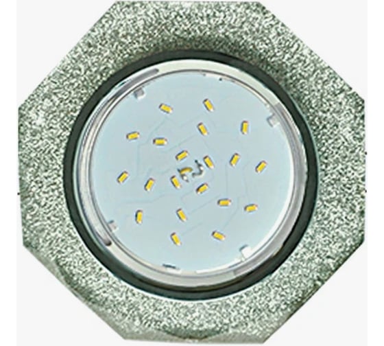 Светильник Ecola Gx53 h4 5312 glass стекло 8-угольник с прямыми гранями хром - серебряный блеск 38x133 к+ FS538AECH