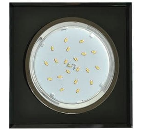 Светильник Ecola Gx53 h4 5311 glass стекло квадрат скошенный край черный хром - черный 38x120x120 к+ FN53SNECH