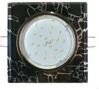 Светильник Ecola Gx53 h4 5311 glass стекло квадрат скошенный край черный хром - хром на черном 38x120x120 к+ FB53SNECH