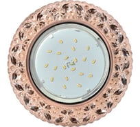 Светильник Ecola Gx53 h4 ld7040 встраиваемый искристый с подсветкой "бабочки" светло-золотистый / черненая медь 35x125 к+ FL53PBEFB