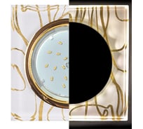 Светильник Ecola Gx53 h4 ld5311 glass стекло квадрат скошенный край с подсветкой золото - золото на белом 38x120x120 к+ SG53SNECH