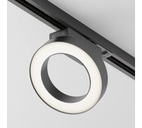 Трековый светильник MAYTONI rim 12w led черный металл, алюминий, пластик TR044-1-12W3K-B