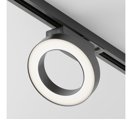 Трековый светильник MAYTONI rim 12w led черный металл, алюминий, пластик TR044-1-12W3K-B 1