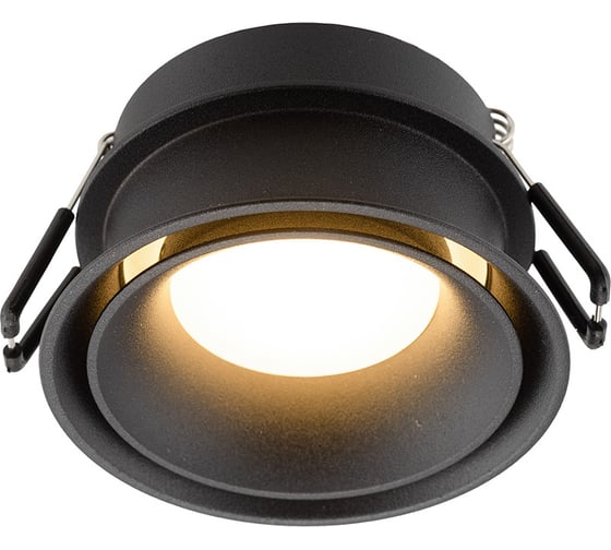 Встраиваемый светильник DENKIRS DK2403-BK влагозащ., IP 44, 5 Вт, GU10, черный, алюминий 545348