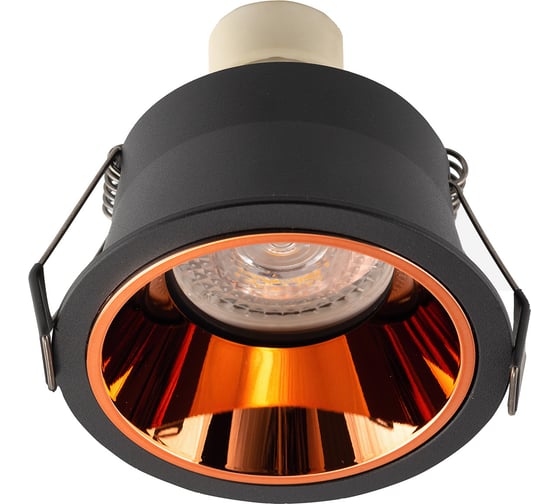 Встраиваемый светильник DENKIRS DK2410-BK IP 20, 50 Вт, GU10, черно-коричневый, алюминий 545340 1
