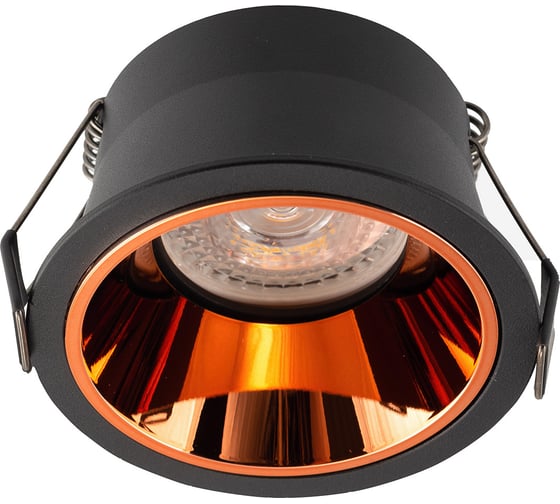 Встраиваемый светильник DENKIRS DK2410-BK IP 20, 50 Вт, GU10, черно-коричневый, алюминий 545340