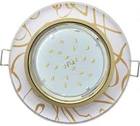 Светильник Ecola Gx53 h4 5310 glass стекло круг золото - золото на белом 38x126 (к+) FG53RNECH