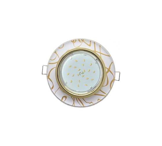 Светильник Ecola Gx53 h4 5310 glass стекло круг золото - золото на белом 38x126 (к+) FG53RNECH 1