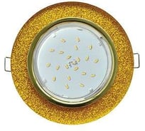 Светильник Ecola Gx53 h4 5310 glass стекло круг золото - золотой блеск 38x126 (к+) FQ53RNECH