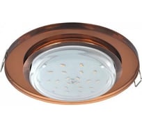 Светильник Ecola Gx53 h4 5310 glass стекло круг черненая медь - янтарь 38x126 (к+) FA53RNECH