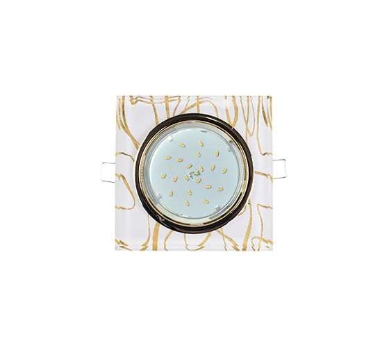 Светильник Ecola Gx53 h4 5311 glass стекло квадрат скошенный край золото - золото на белом 38x120x120 (к+) FG53SNECH