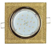 Светильник Ecola Gx53 h4 5311 glass стекло квадрат скошенный край золото - золотой блеск 38x120x120 (к+) FQ53SNECH