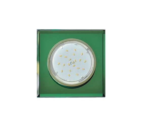 Светильник Ecola Gx53 h4 5311 glass стекло квадрат скошенный край хром - изумруд 38x120x120 (к+) FC53SNECH 1