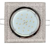 Светильник Ecola Gx53 h4 5311 glass стекло квадрат скошенный край хром - серебряный блеск 38x120x120 (к+) FS53SNECH