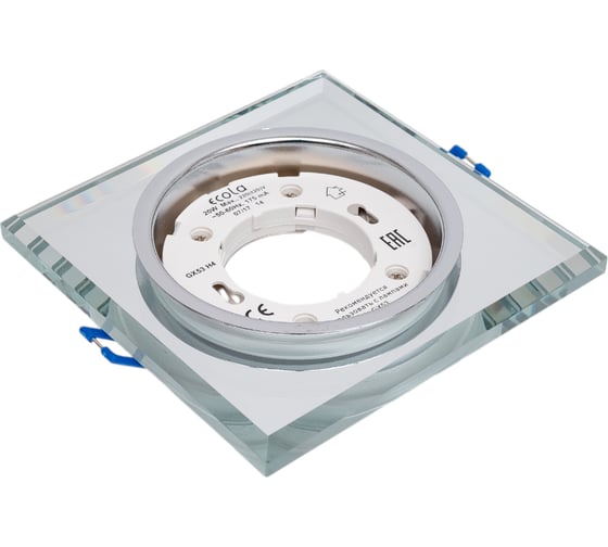 Светильник Ecola Gx53 h4 5311 glass стекло квадрат скошенный край хром - хром (зеркальный) 38x120x120 (к+) FM53SNECH
